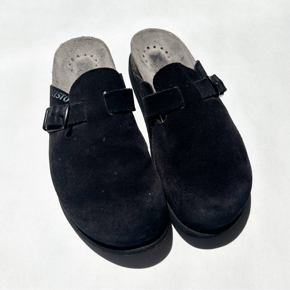 Mephisto Halina Footbed Clogs Black Suede